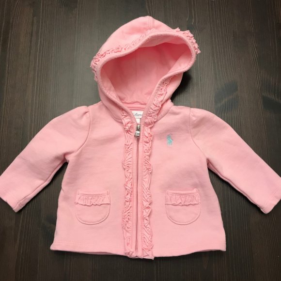 Ralph Lauren Shirts & Tops Ralph Lauren Baby Girl Zip Up Pink